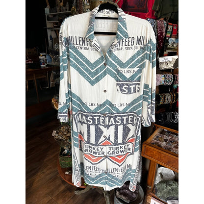 Flour Sack Button Down Dress