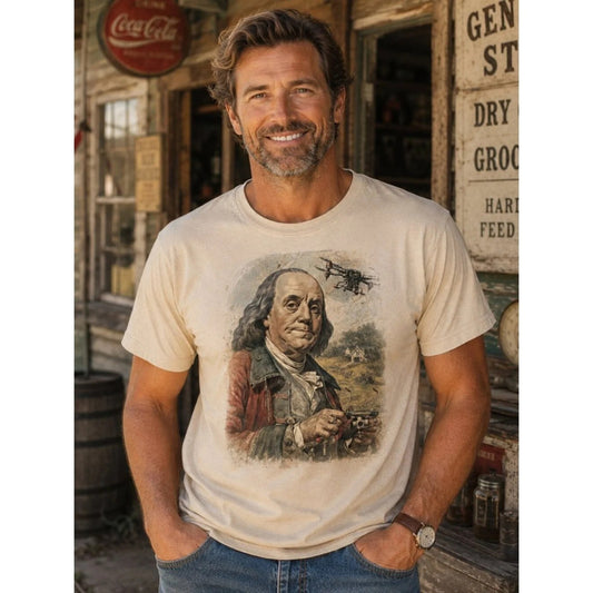 Benjamin Franklin Meets the Future Vintage Graphic Tee | MADE IN USA