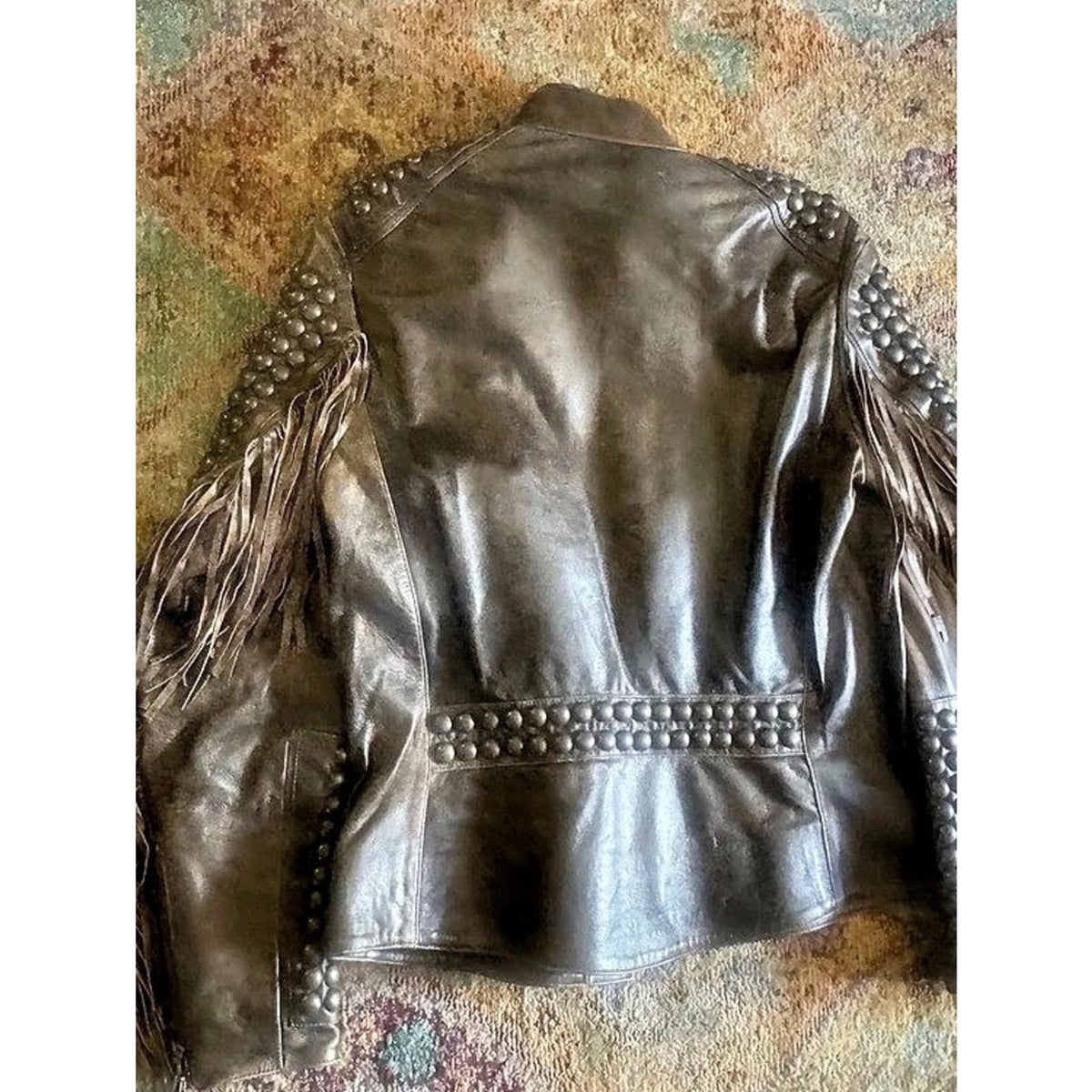 Old Gringo Studded Fringe Leather Jacket in Brown Like New