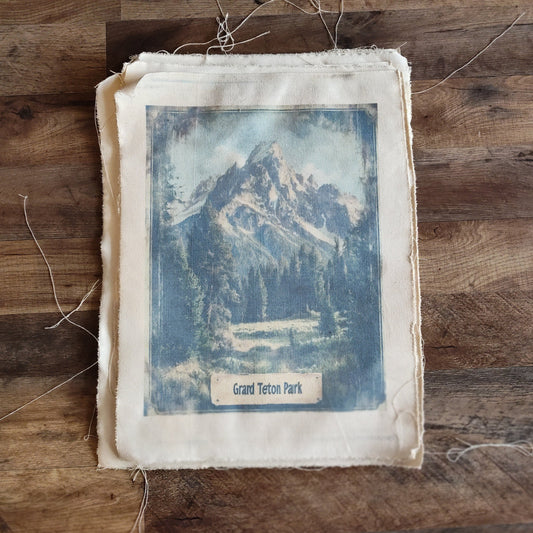 Grand Teton National Park Canvas Print - Vintage Mountain Range Wall Art