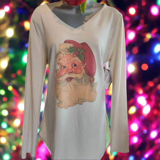 Vintage Santa Claus Christmas Long Sleeve Shirt - Classic Holiday Tee